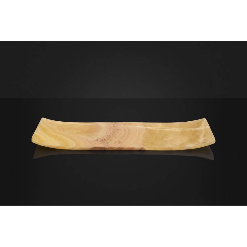 Onyx Decorative Tray, 0.3937" H x 7.874" W x 3.937" D, Honey