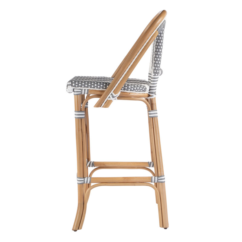 28" Bar Stool, Gray/White