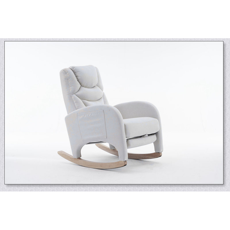Chaise berçante avec repose-pieds réglable Teddy , Beige
