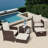 5 Piece Outdoor Patio Furniture Set With Ottomans Wicker Patio Conversation Set (Rattan)-1787687017-1787687016
