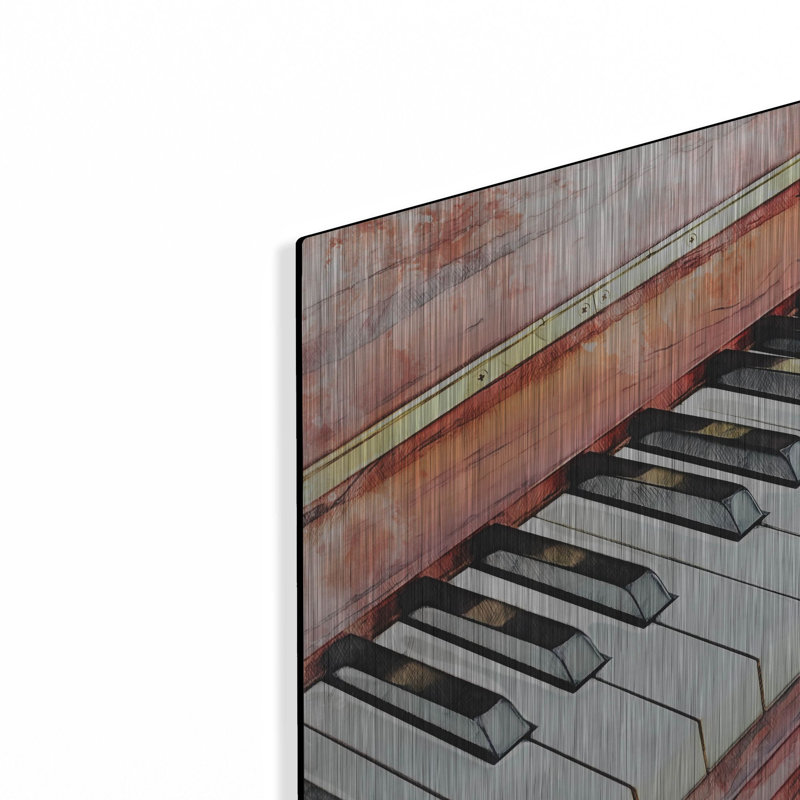 «Red Piano», art mural en métal, H 12 po x l 24 po