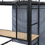 Lit mezzanine en métal avec bureau, tablettes, prise de courant, lumière DEL et garde-robe-938979181-938979183