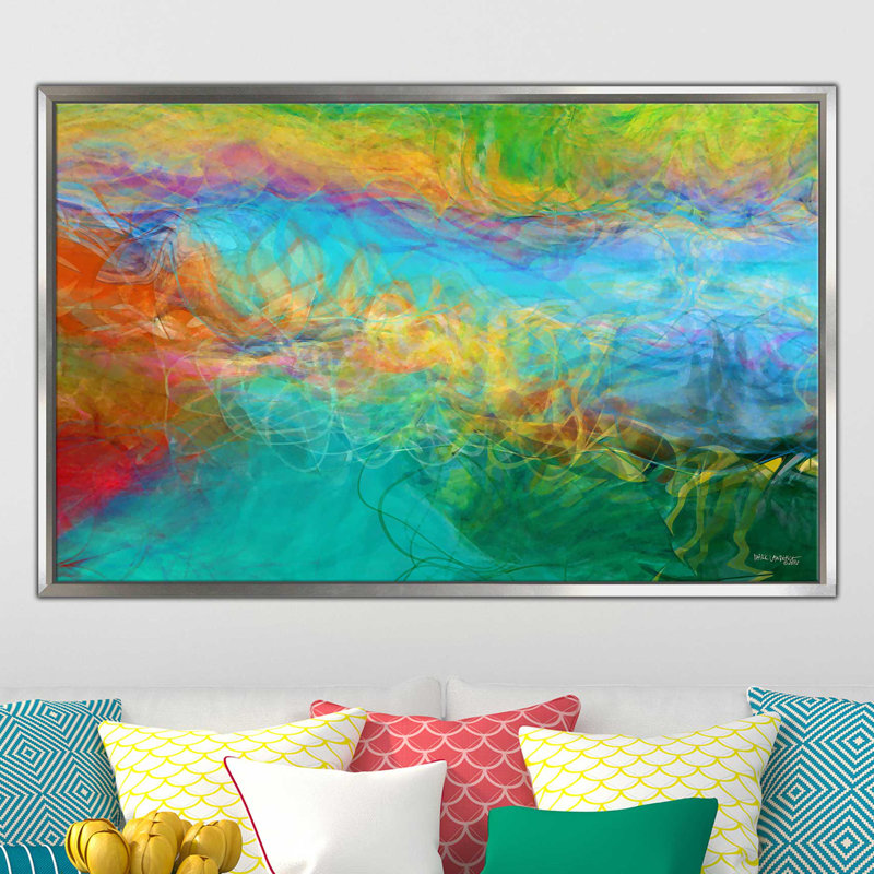 «Across the Way», reproduction d'art, H 21,5 po x l 33,5 po x P 2 po, Cadre flottant argent