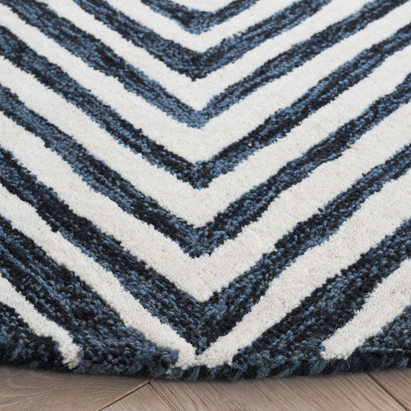 Jorga Hand Tufted Wool And Cotton Geometric Rug, Round 6" 