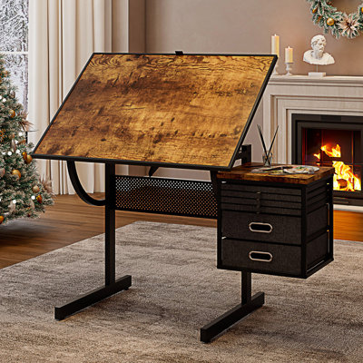 Table de casse-tête 1500 pièces à angle réglable, 4 plateaux et 2 tiroirs de rangement