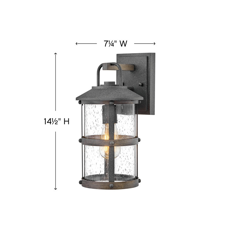 Lakehouse Outdoor Wall Lantern, 14.5" H x 7.25" W x 8.5" D, Aged Zinc