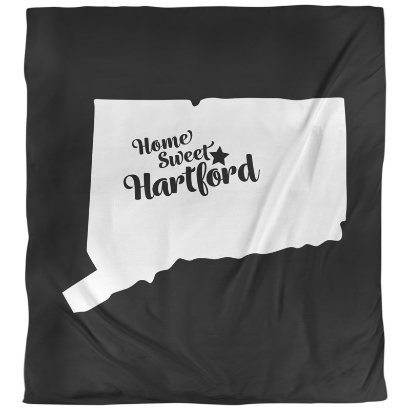 Housse de couette hartford connecticut, Housse de couette pour très grand lit, Noir, Microfibre