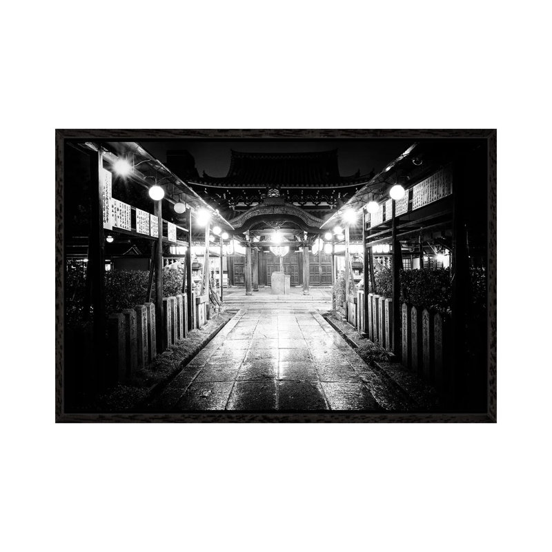 Night Temple by Philippe Hugonnard - Floater Frame Print on Canvas, Black Framed