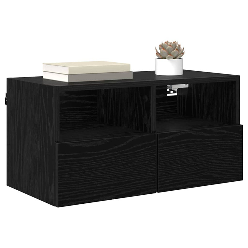 TV Stand, 30cm H x 60cm L x 30cm W, Black Oak