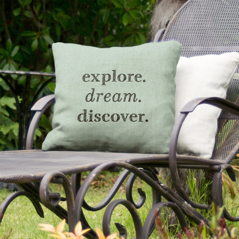 Coussin décoratif intérieur/extérieur discover rêves, 20 po x 20 po, Vert / noir