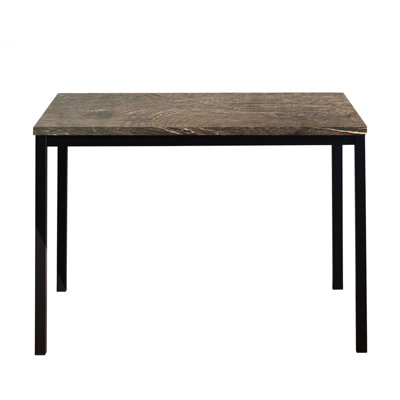 Bureau d'ordinateur contemporain en bois et métal noir et gris rustique Harry