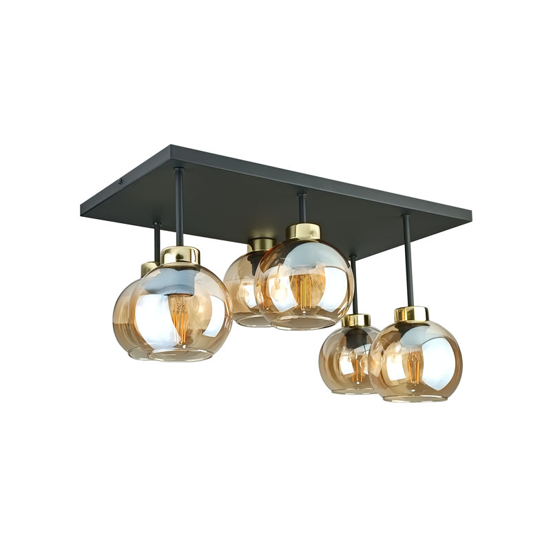 Alexender Glass Semi Flush Mount, Honey, Gold