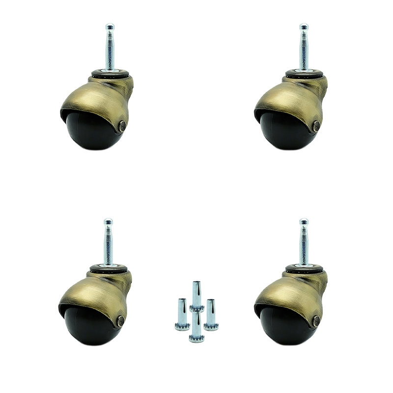 Thermoplastic Rubber Caster, Antique Brass