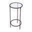 Table d'appoint ronde en verre et métal de 28 cm de largeur