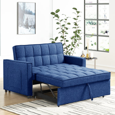 Shaiana 54.72'' Velvet Reclining Sleeper Sofa