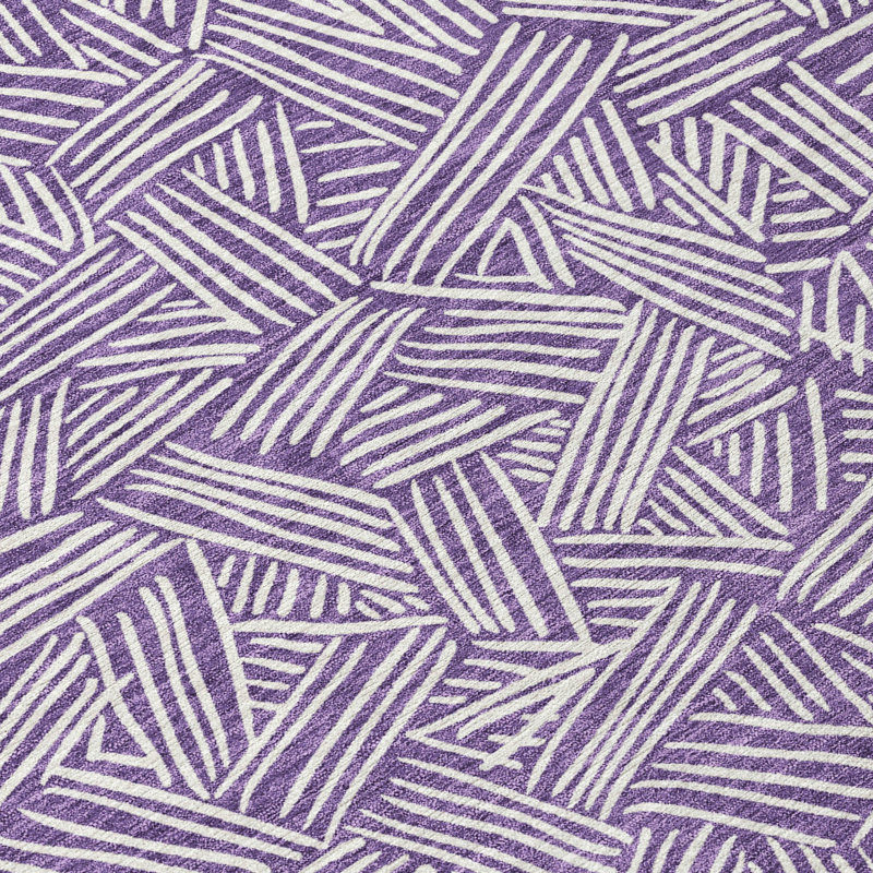 Machine Washable Indoor/Outdoor Chantille ACN2648 Geometric Rug, 1'8" x 2'6", Purple