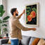 Oranges and Stars Botanical - Wrapped Canvas-651908640-651908646