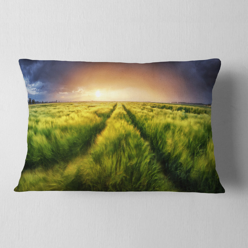 Coussin lombaire imprimé paysage et tempête
