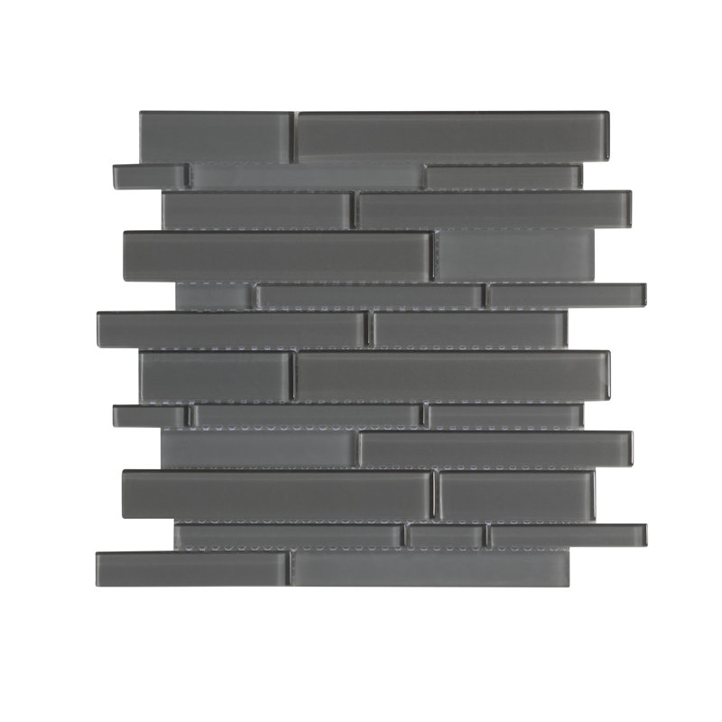Premium Glass Mosaic Tile, Dark Gray