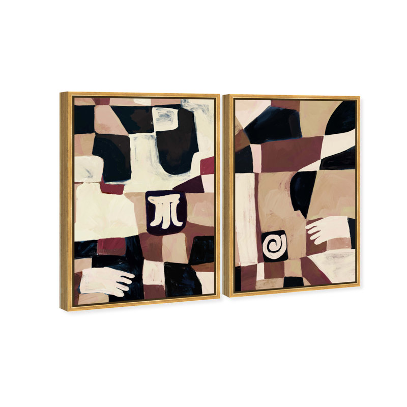 Ensemble de 2 toiles abstraites « Nomade » d'Oliver Gal, 25"H x 17"W Set of 2, Gold Frame