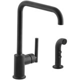 Purist® Two-Hole Kitchen Sink Faucet with 8" Spout and Matching Finish Sidespray