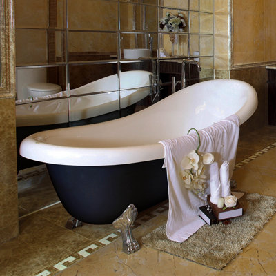 59" x 28" Clawfoot Soaking Acrylic Bathtub