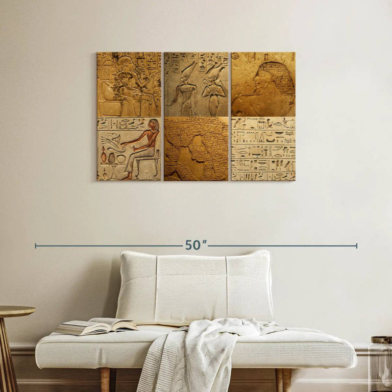 Keiri Egyptian Hieroglyph Collage, 24" H x 38" W