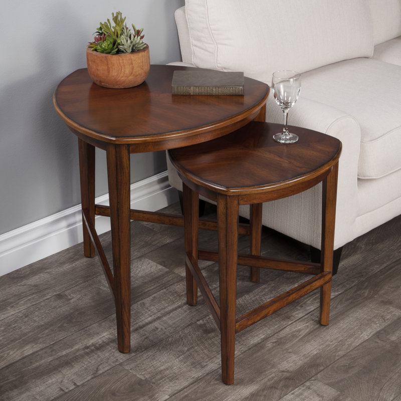 Finnegan Triangle Nesting Tables, Antique Cherry