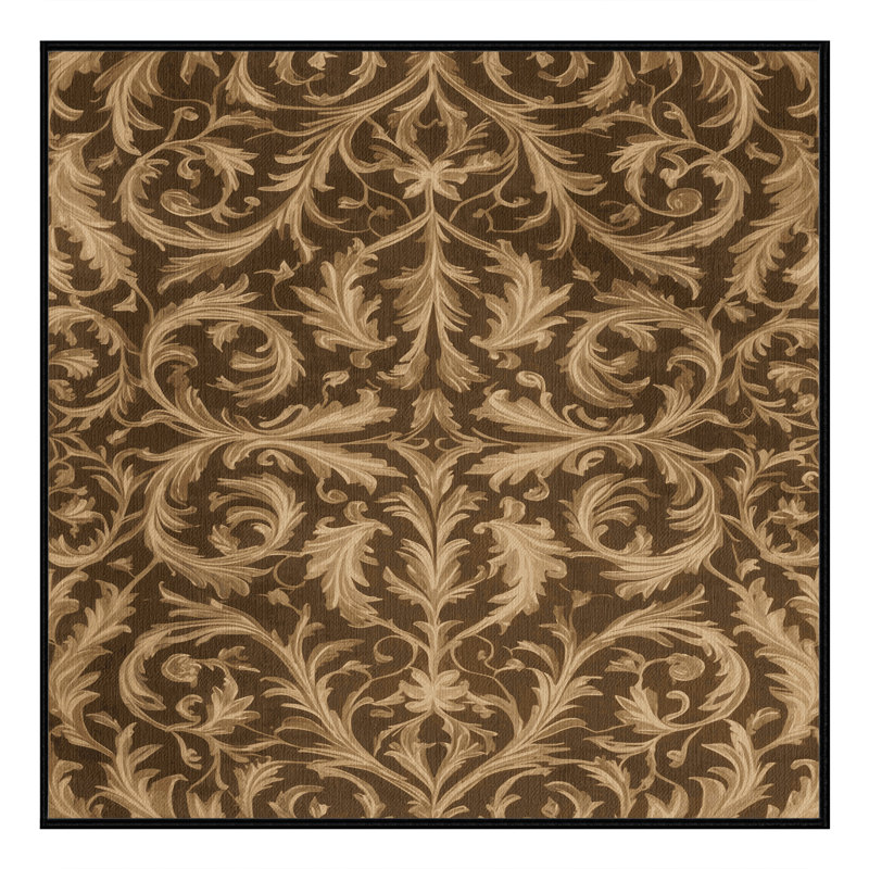 Tapis brun français lavable à la machine, Carré 4 pi