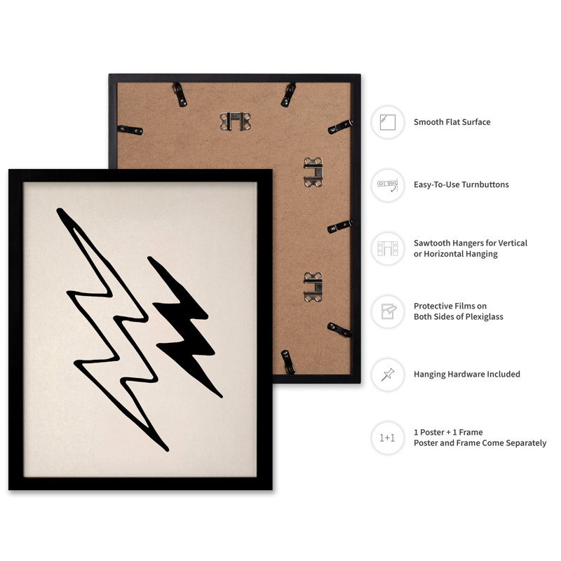 Lightning Bolt, Black Framed, Poster, 24"H x 32"W