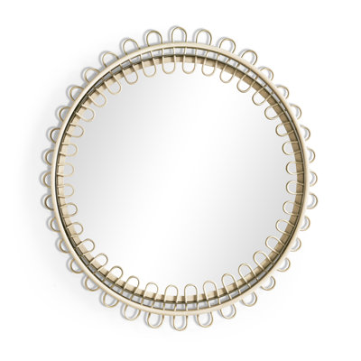 Water Round Rattan Wall Mirror