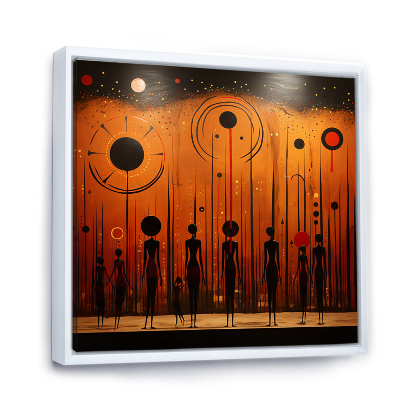 Tribus d'Afrique, Traditions anciennes I sur toile, H 24 po x l 24 po x P 1 po, Cadre flottant blanc
