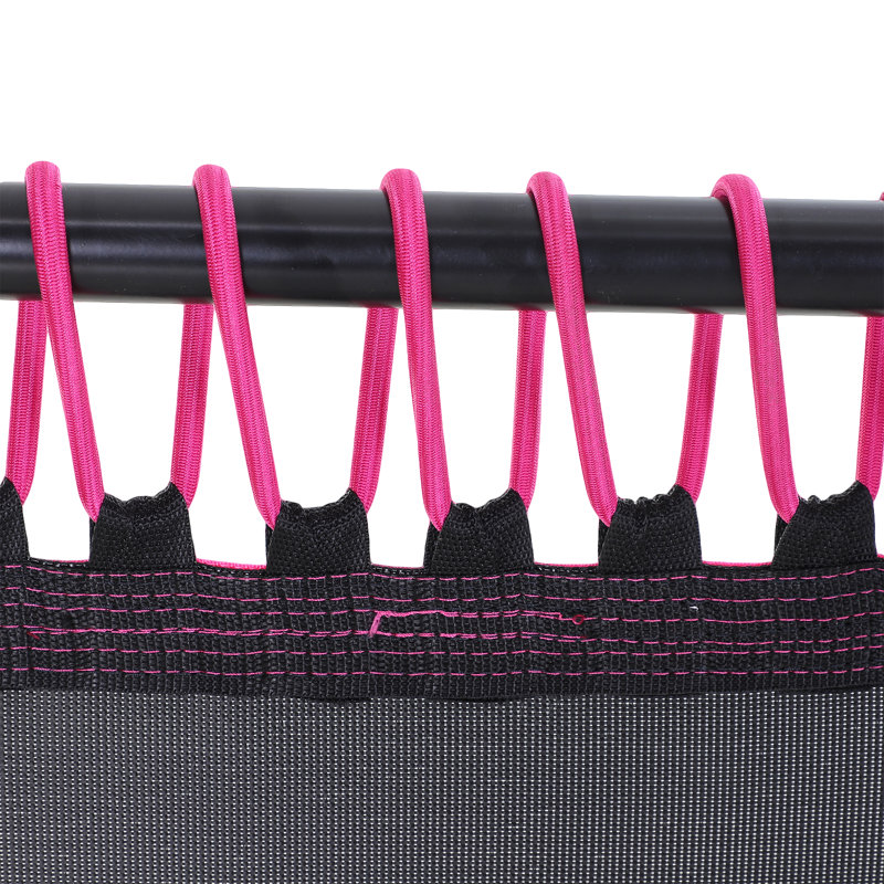 Soozier 4' Foldable Hexagon Indoor Fitness Trampoline with Handlebar, Pink