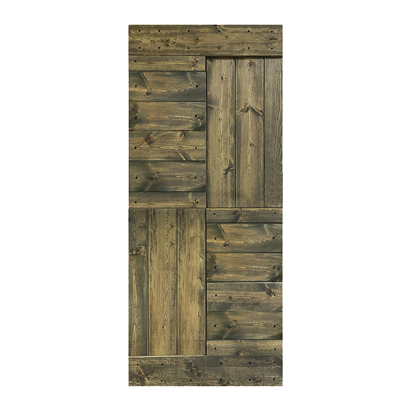 Porte de grange coulissante de style S brevetée sans quincaillerie d'installation (dalle de porte seulement) - Assemblage requis