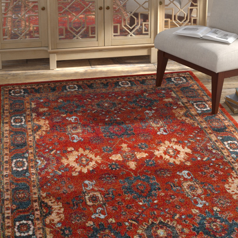 Ifetayo Vintage Hamadan Performance Southwestern Rug, Round 6'7"