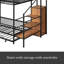 Lit superposé simple au-dessus d'un lit double en métal avec échelle de rangement et armoire latérale-1090495411