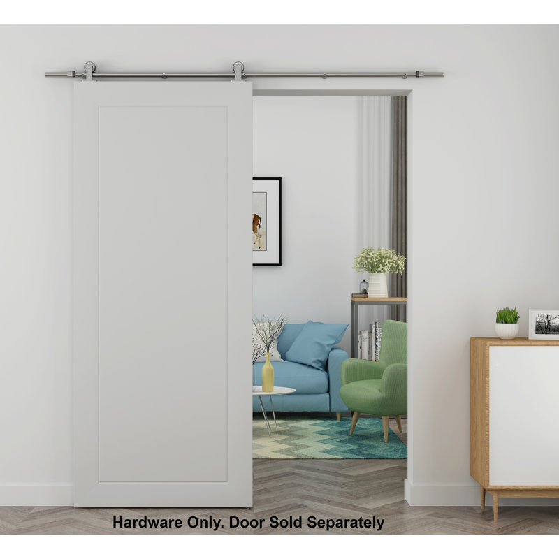 Stainless Steel Single Door Barn Door Hardware Kit Standard Single