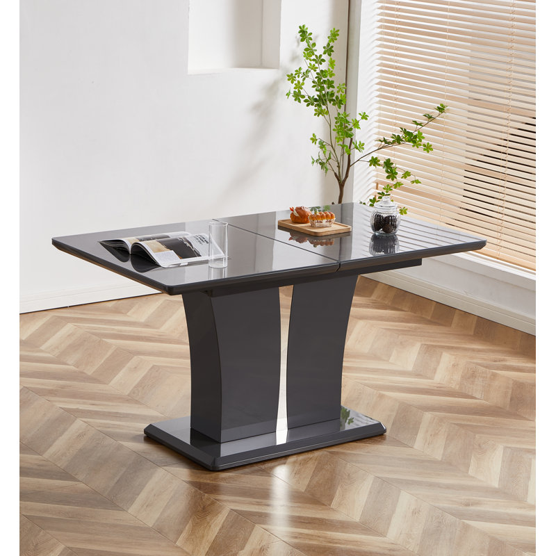 Botagoz 6 -Person Butterfly Leaf Tempered Glass Dining Set