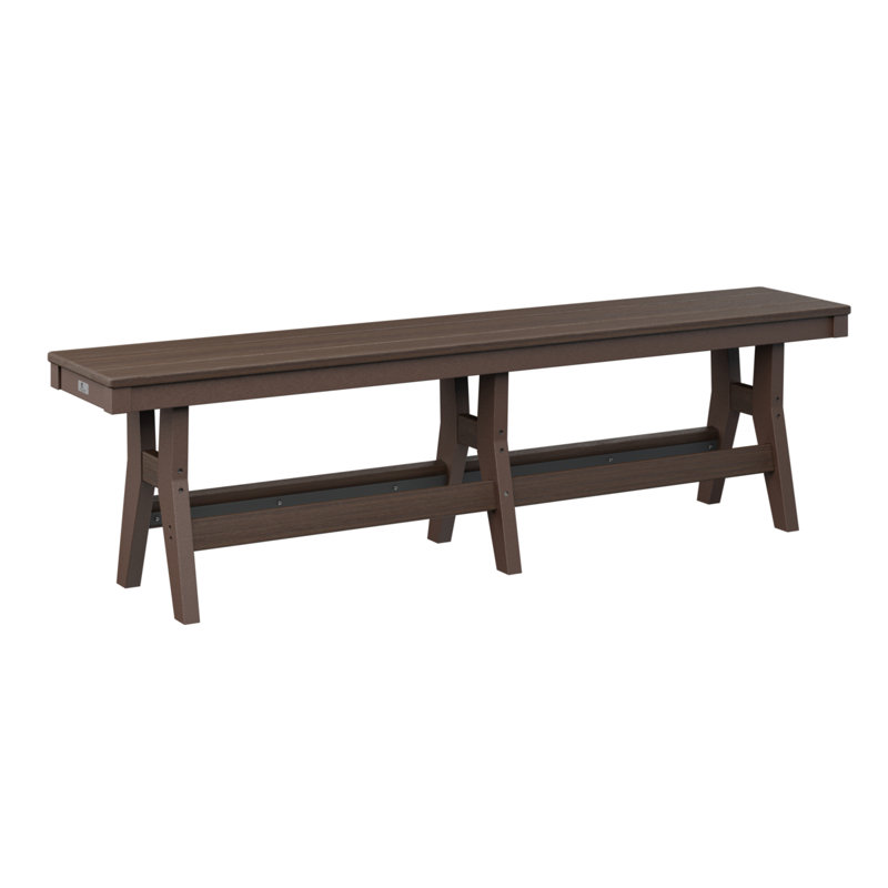 Harbor Outdoor Bench, 18" H x 66" W x 12.5" D, Brazilian Walnut/Chocolate Brown