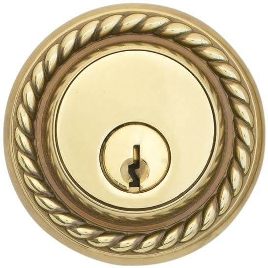 Serrure à pêne dormant cylindrique simple pour porte de 1-3 / 8 "à 2-1 / 8" finition laiton antique français, Laiton poli