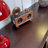 Nut-Brown Solid Wood Freestanding Fireplace