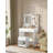 Dressing Table with Adjustable LED Lights, Rechargeable AC Socket and USB Port, Vanity Makeup with Soft Dressing Stool, 2 Drawers, Open Organisers, for Bedroom, Cloakroom