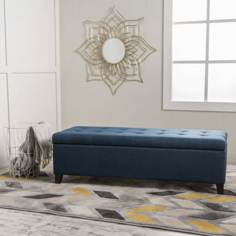  Mirga Storage Bench, Navy Blue