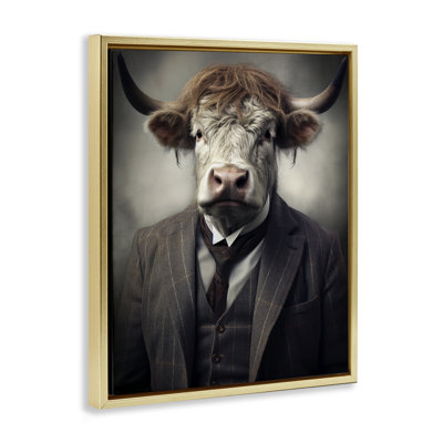 Cadre flottant sophistiqué Portrait de taureau, design par Ray Powers