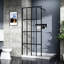 Porte de douche noire 34 po x 72 po, verre trempé, assemblage simple, panneau 34 po x 72 po, finition, installation difficile requise