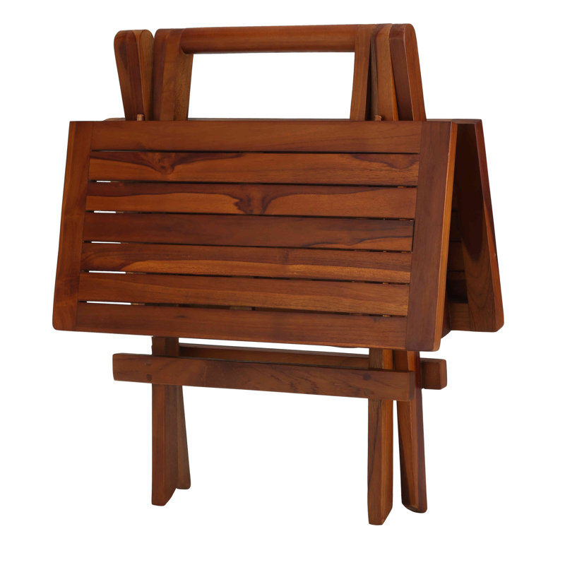 Folding Teak Small Table, Oiled Finish