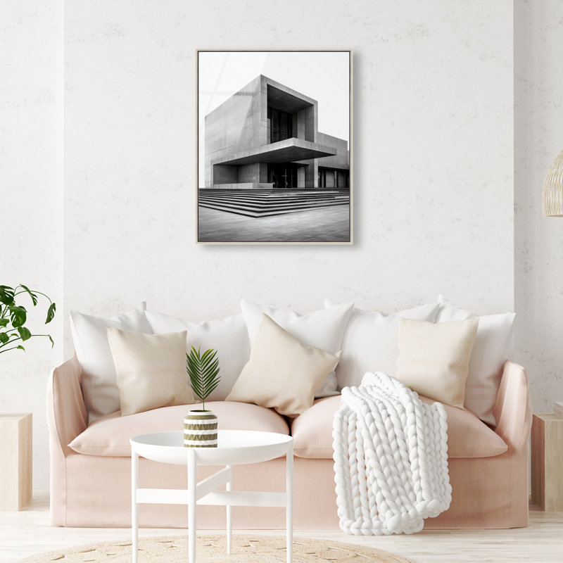 Structural Solitude Print, 46"H x 37"W, Silver Floater Frame