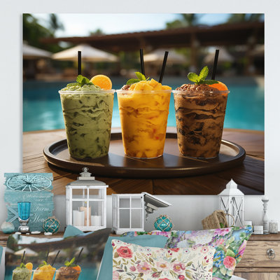 Island Oasis Cocktails Dream - Cocktails Metal Wall Art MT136712
