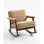 Chaise d'appoint Mid-Century moderne, chaise berçante avec structure en bois, chaises de salon rembourrées, fauteuil de lecture pour véranda de chambre à coucher