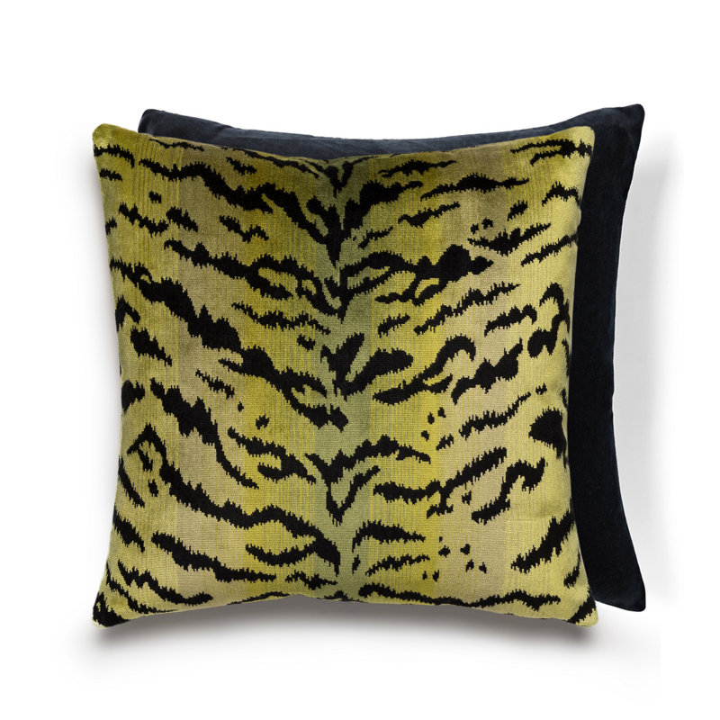 Wild Glamour Euro Pillow Cover & Insert, Green/Black